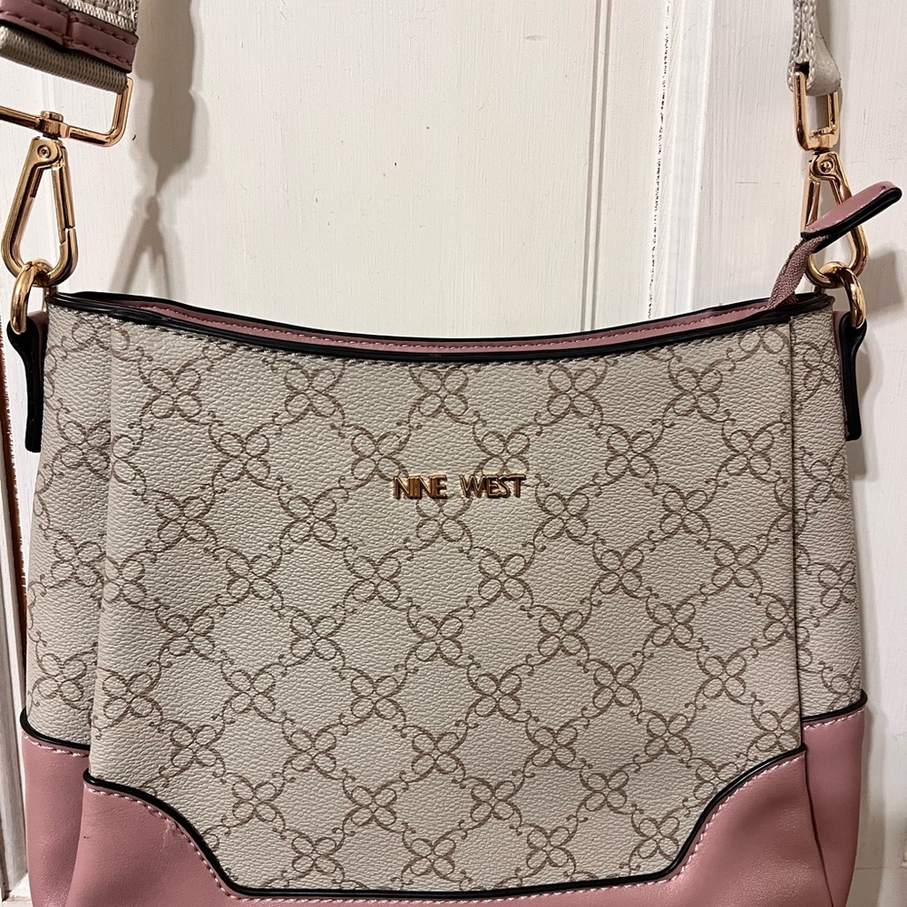 Nine West Pink and Cream Shoulder Bag